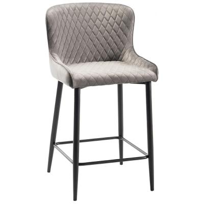 Trivaux Bar Stool - Grey Velvet